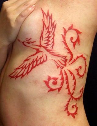 Tribal Phoenix Tattoo For Girl